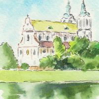 Watercolor Cracow 4x7cm Watercolor